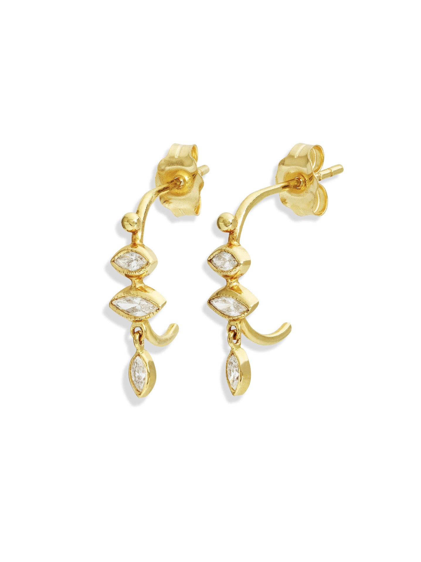 Diamonds Hoop & Dangling Diamond Earrings - Celine Daoust - Celine Daoust