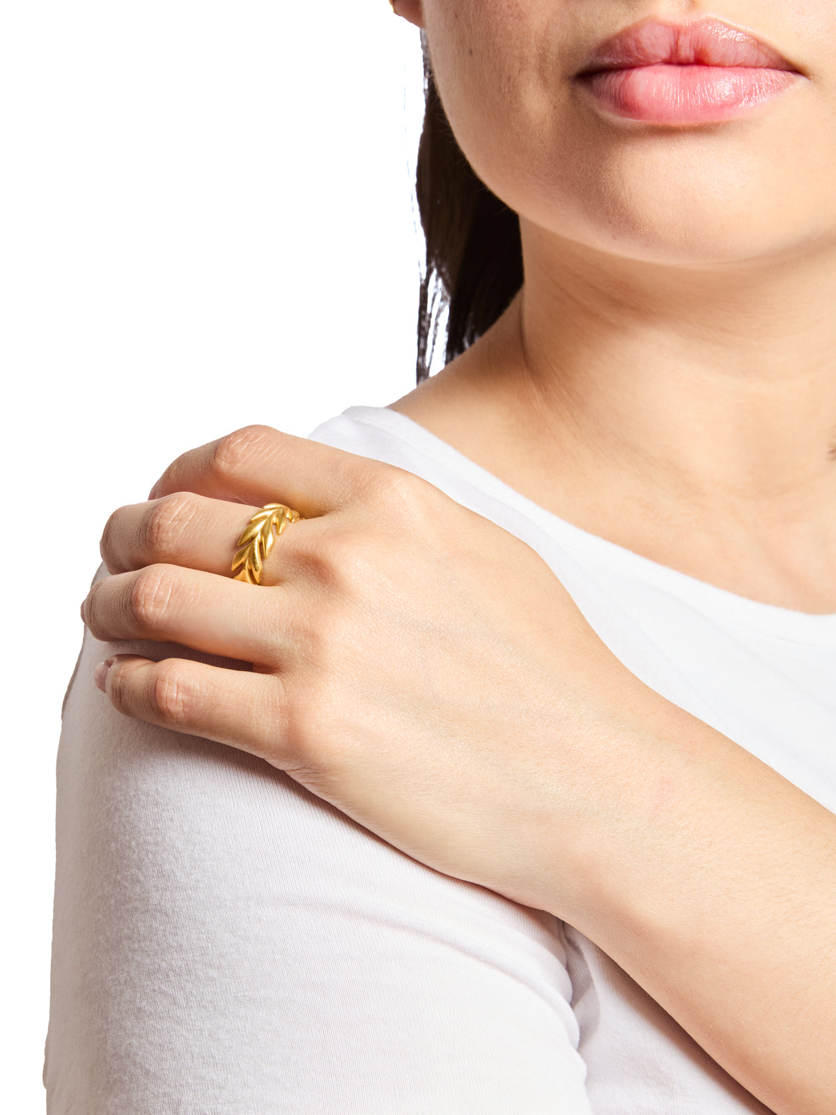 thumbnail image 2 of 14K Yellow Gold Polished Wheat Spiga Band Ring - Sizes 5-9 - QVC SKQ1-87 2 of 6