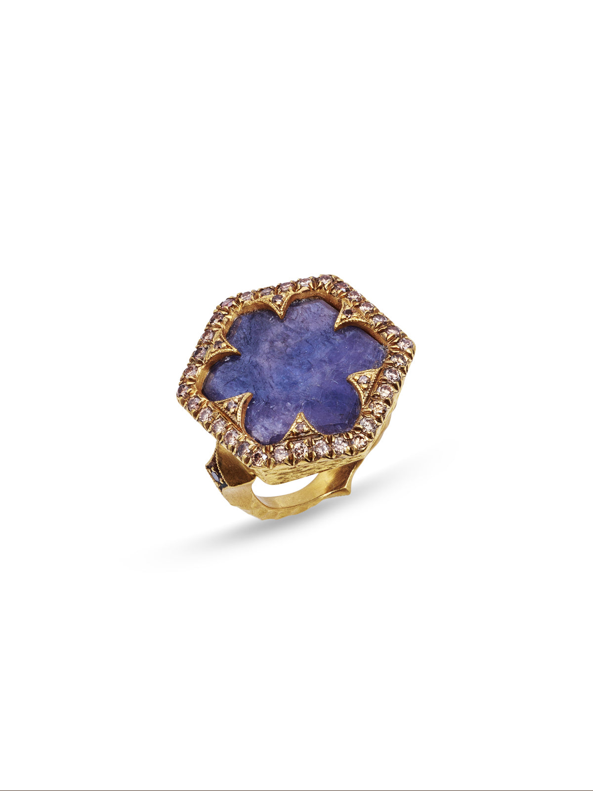 Rosecut Blue Sapphire Heart Yellow Gold Ring | Ylang 23