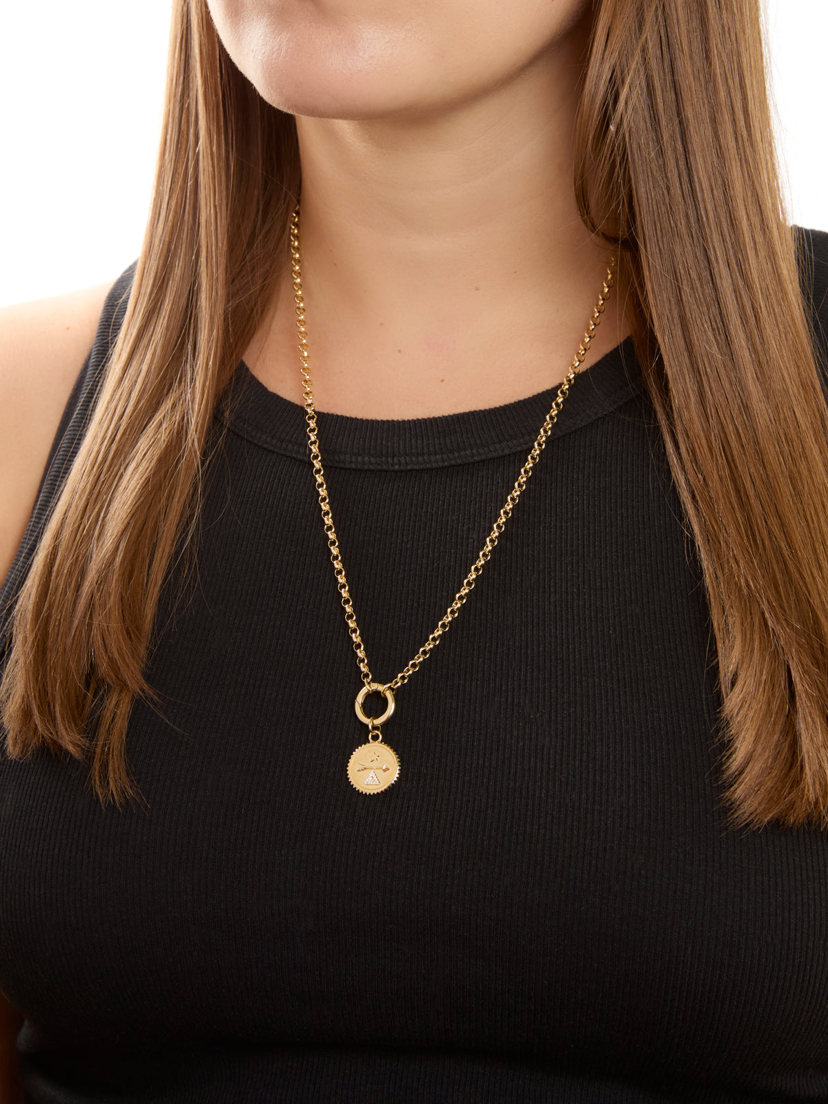 Chubby Annex Link with Open Yellow Gold Medium Belcher Chain