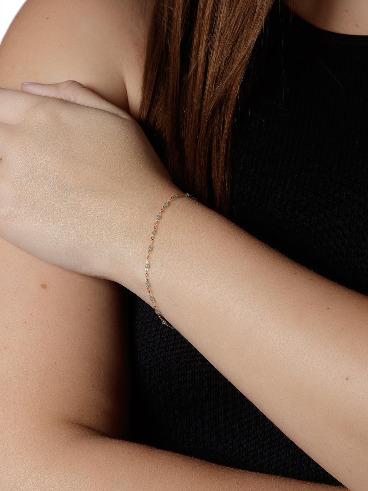 Classic Gigi Baby Blue Resin Yellow Gold Bracelet | Ylang 23