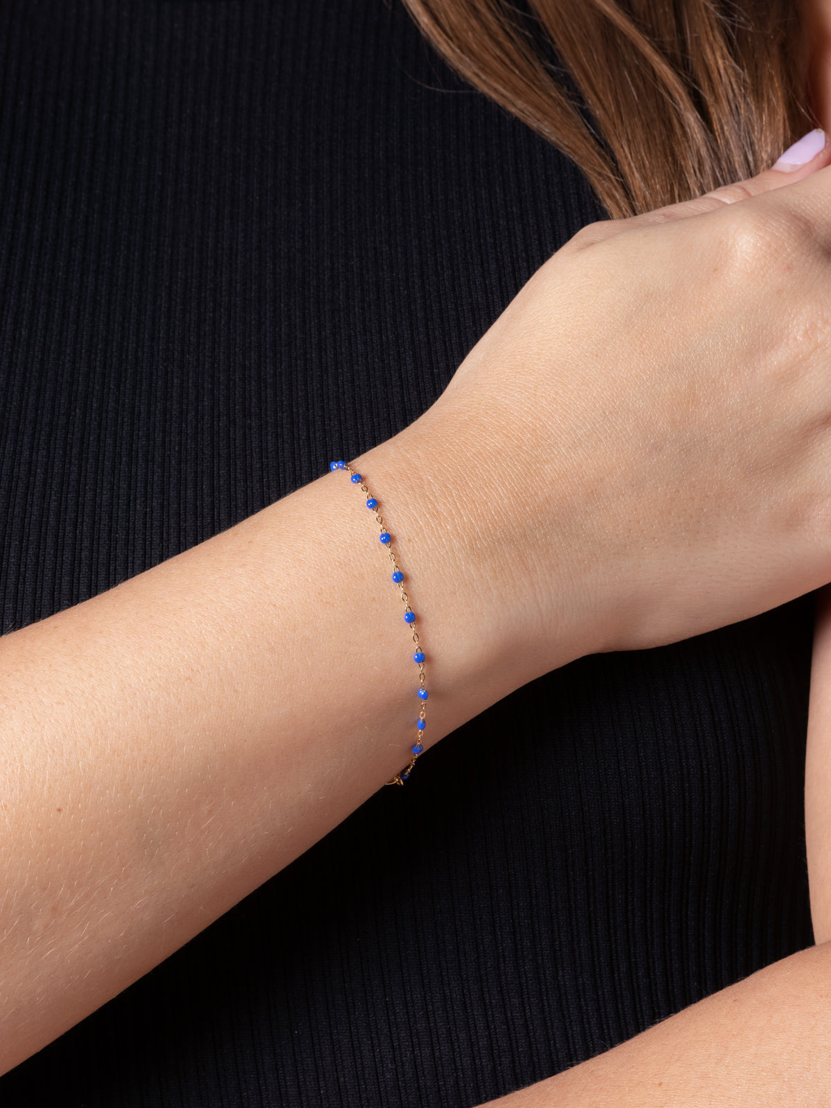 Classic Gigi Baby Blue Resin Yellow Gold Bracelet | Ylang 23