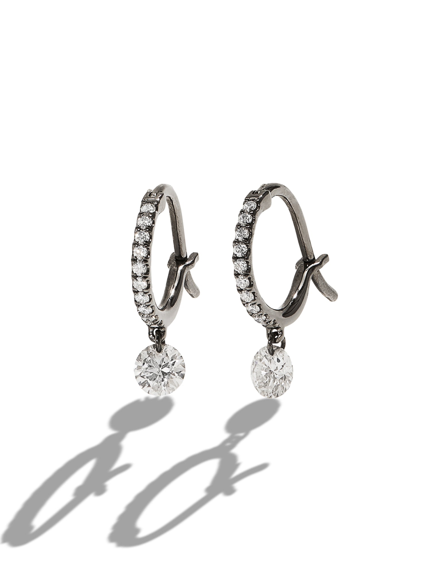 Set Free Diamond Mini Blackened Gold Hoop Earrings Ylang 23