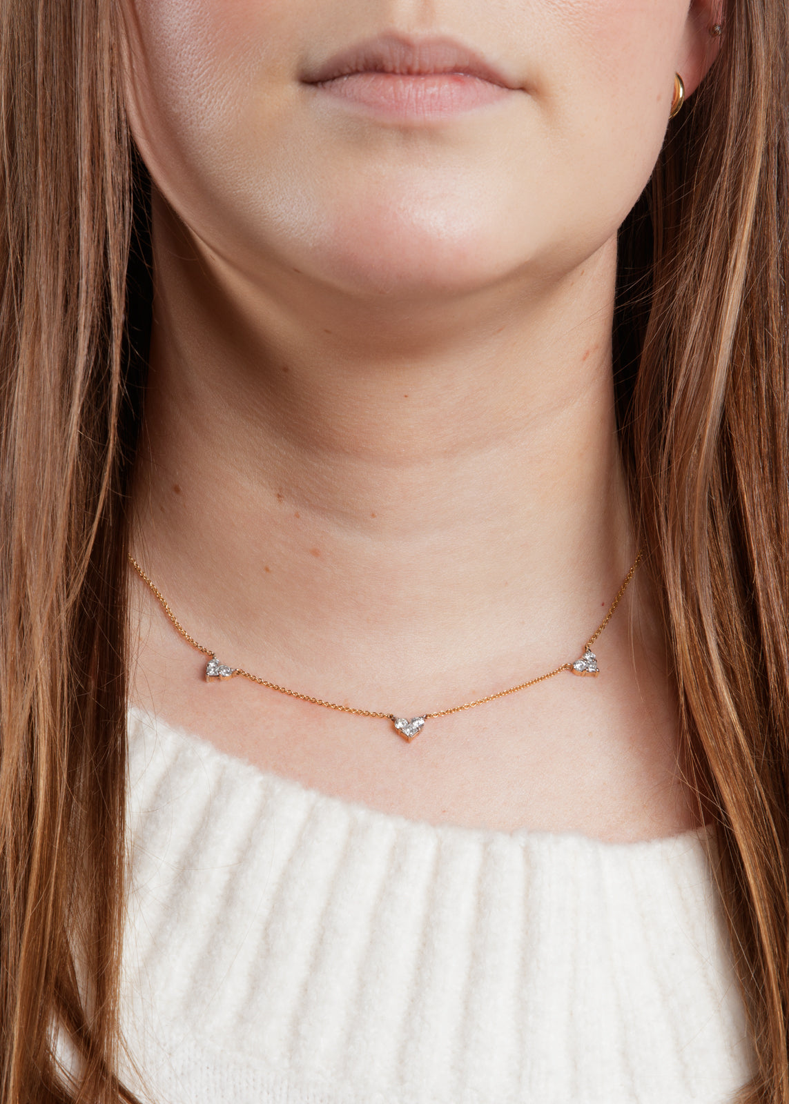 Dainty rose gold diamond necklace Clearance