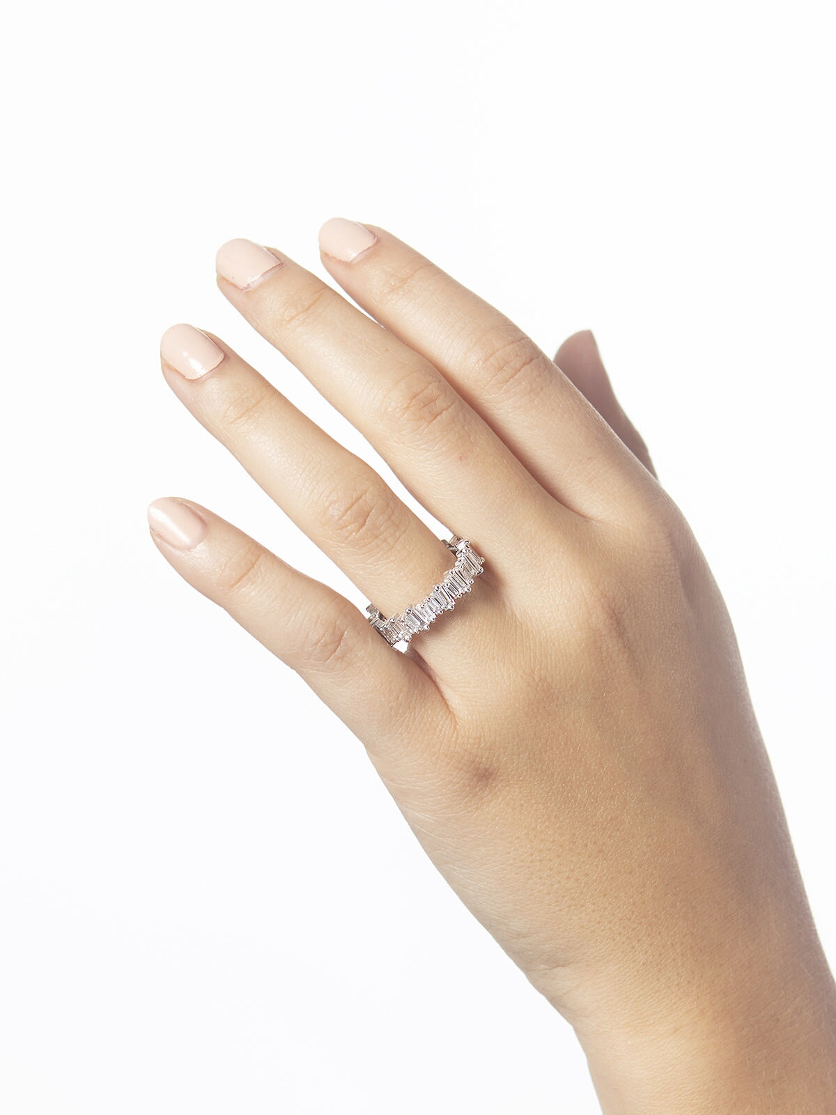 Diamond Baguette New Classic White Gold Eternity Band Ring Ylang 23