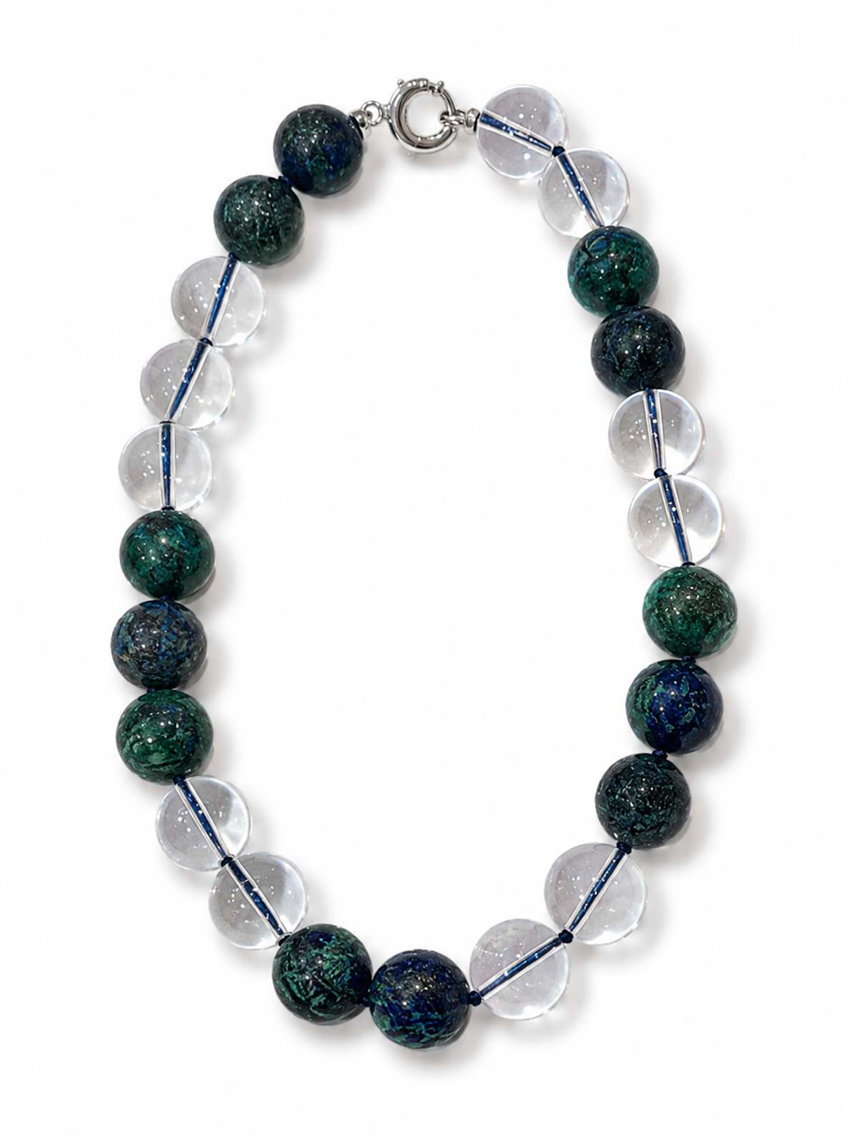 Blue Orb Beaded Necklace