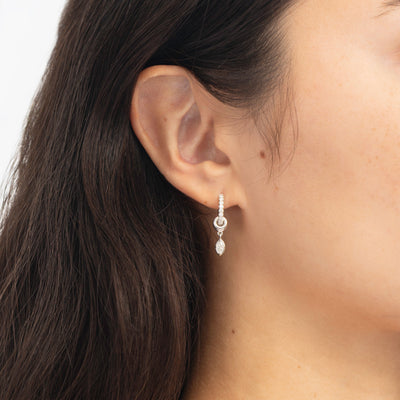 Zahra Marquise Pavé Sterling Silver Diamond Earrings