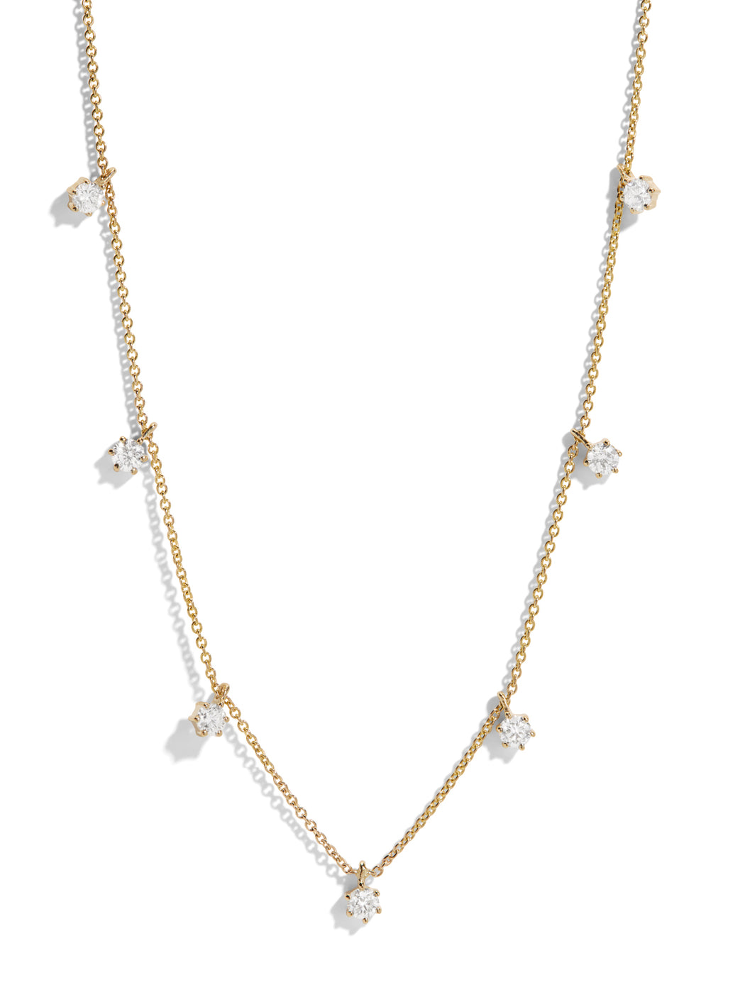 Floating Diamond Yellow Gold Necklace