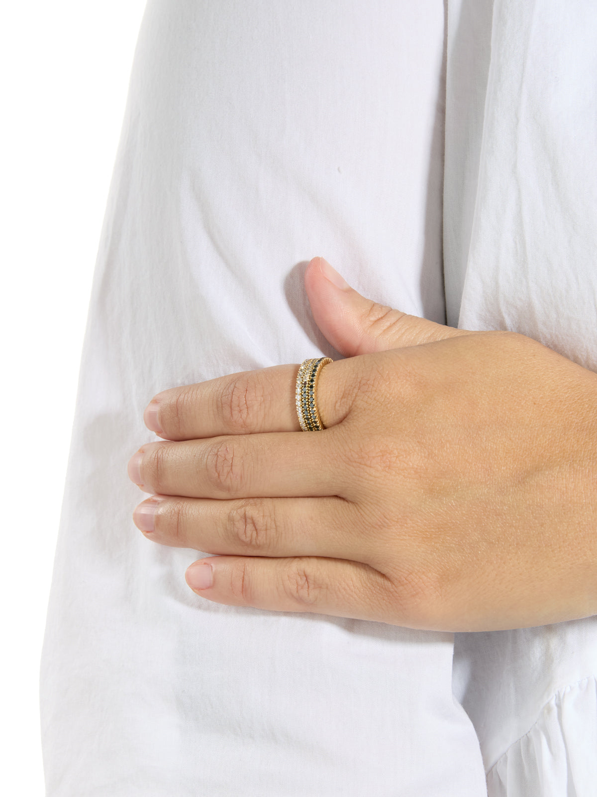 Prong Set Diamond Yellow Gold Band