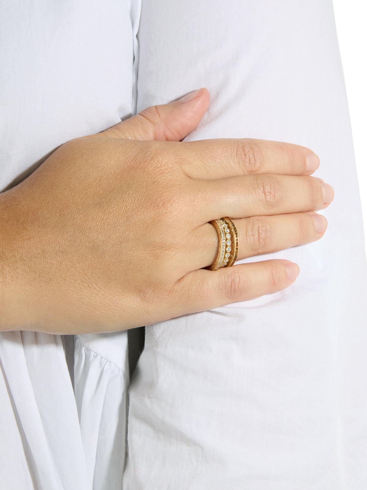 Bezel Diamond Yellow Gold Band