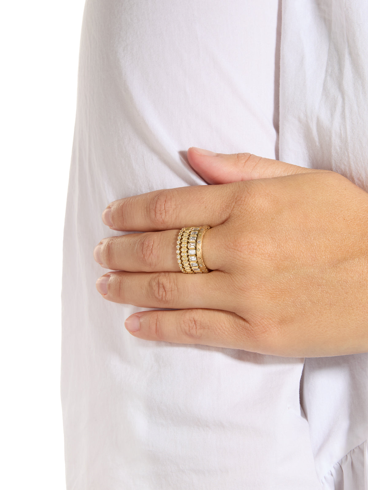 Mini Bezel Diamond Yellow Gold Band