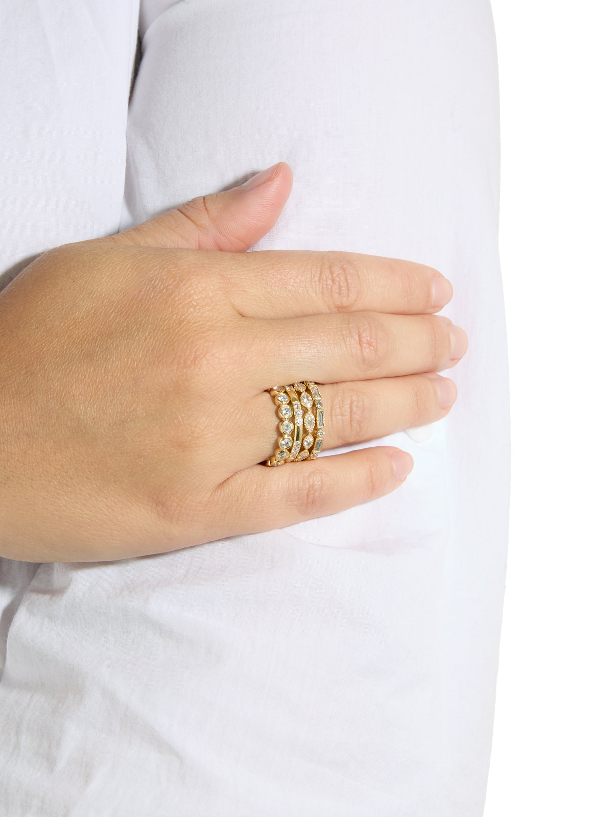 Maria Marquise Diamond Yellow Gold Band