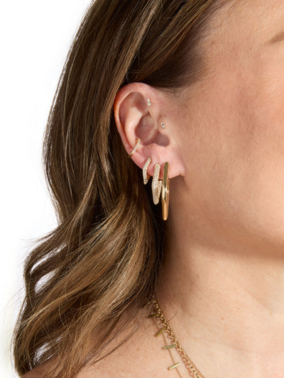 Large Pure Marquise Eye Yellow Gold Hoops