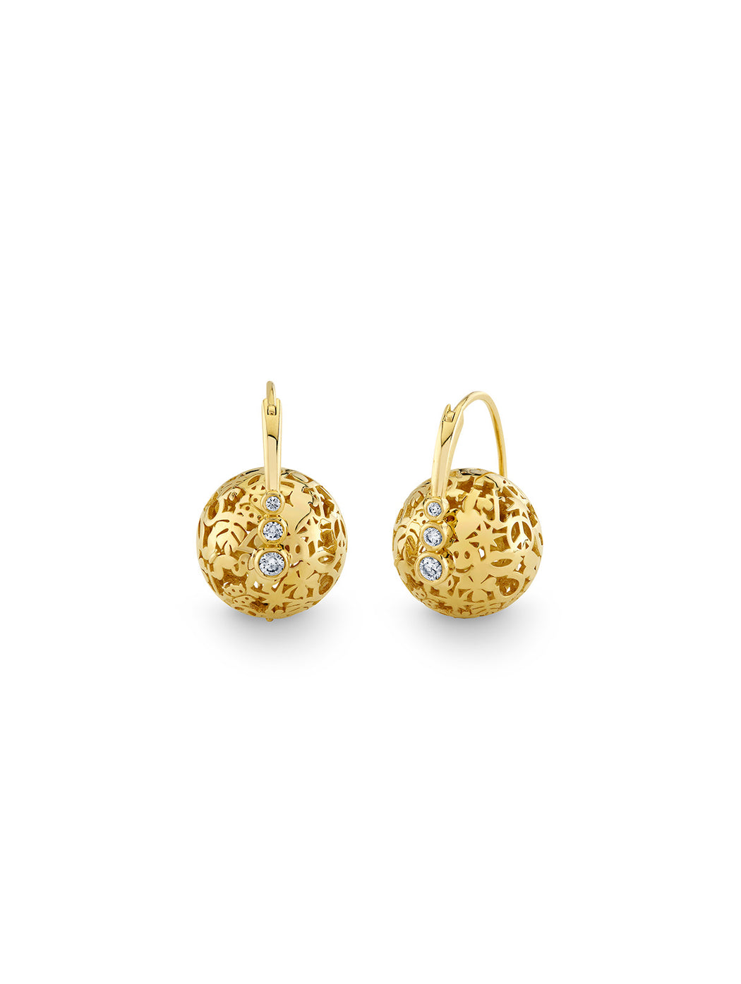 Wallpaper Three Graduated Bezel Bead Earrings