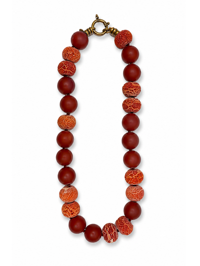 Coral Orb Beaded Necklace