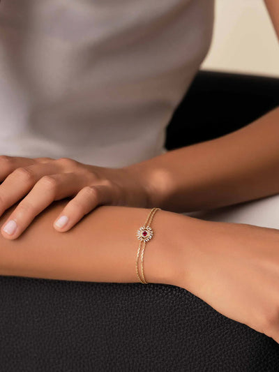 Ruby Mini Evil Eye Rose Gold Bracelet