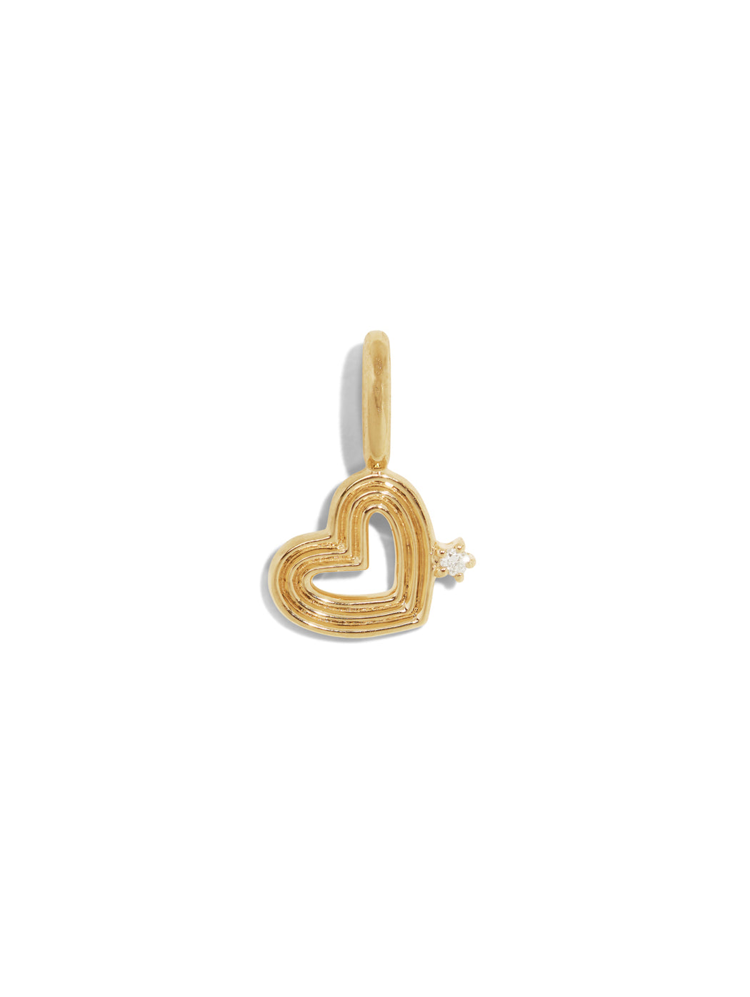 Groovy Diamond Mini Heart Yellow Gold Charm