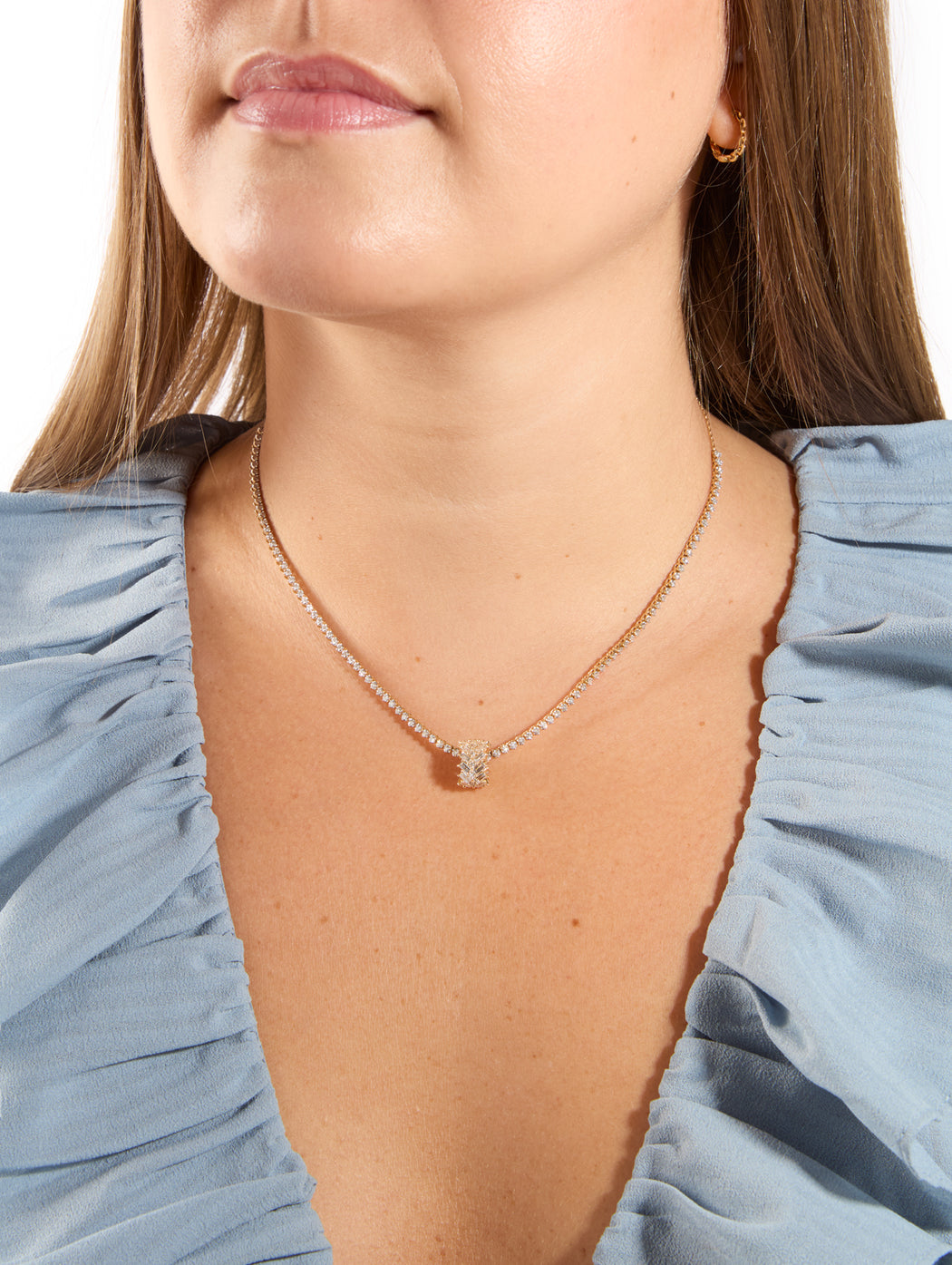 Lab Grown Diamond Chevron Baguette Big Bead