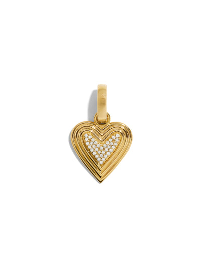 Make Your Move Pavé Heart Hinged Yellow Gold Charm