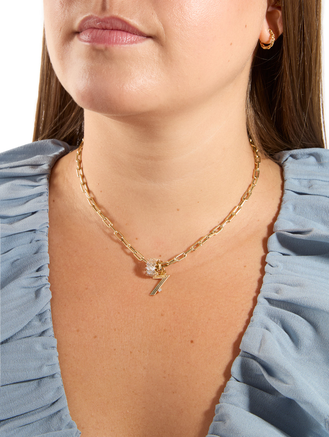 Groovy Diamond Number Hinged Yellow Gold Charm