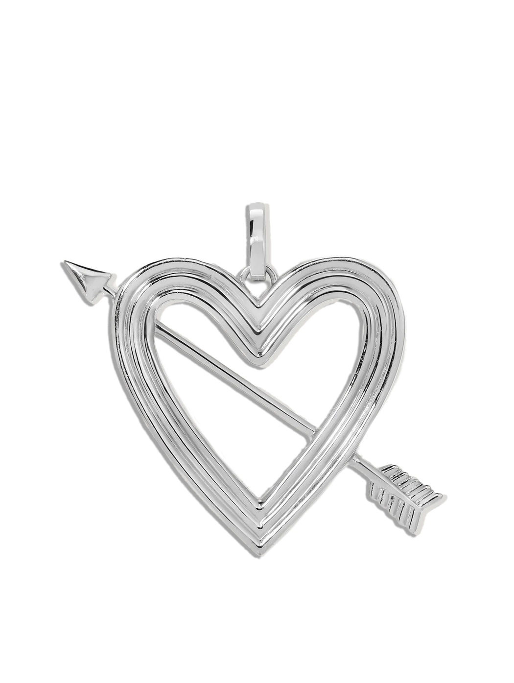 Groovy XL Heart + Arrow Sterling Silver Hinged Charm