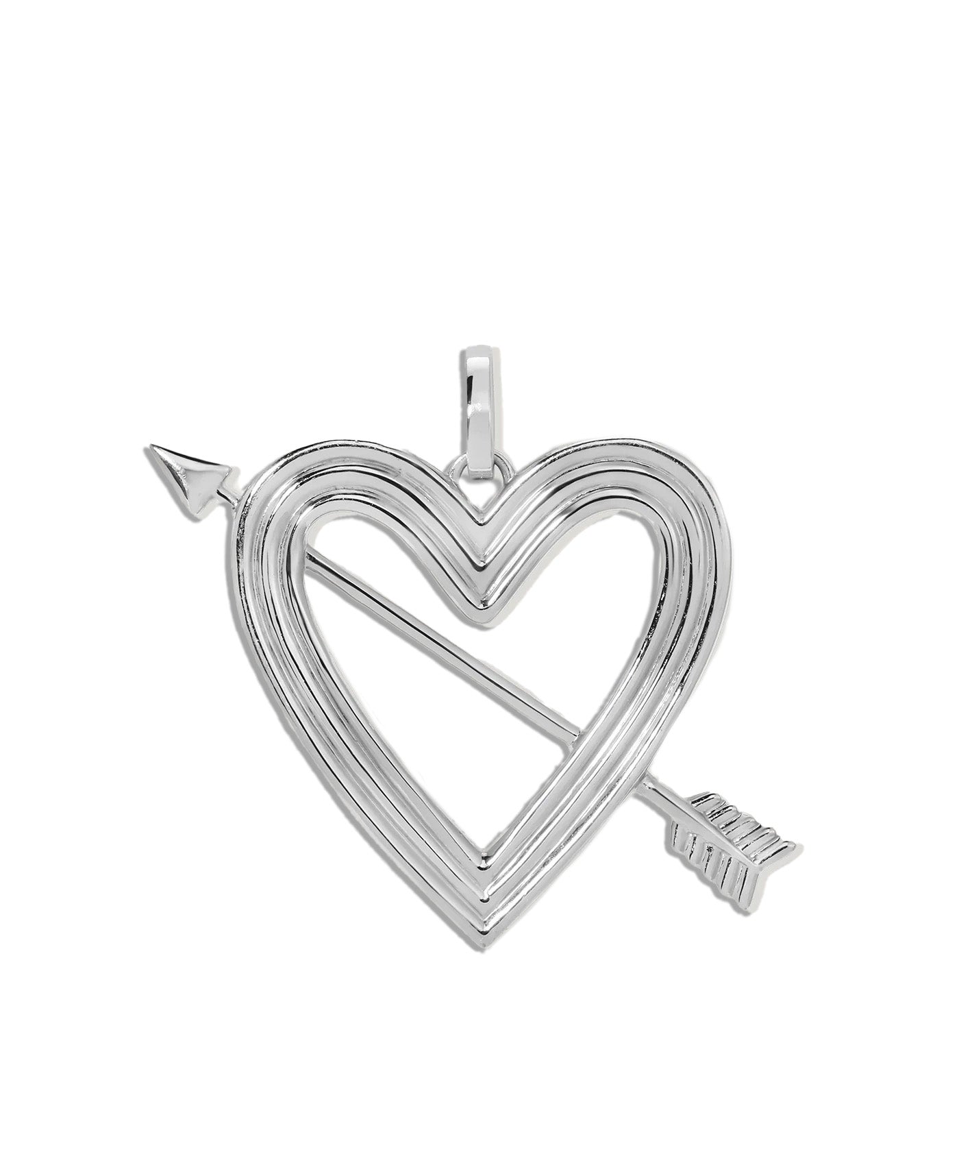 Groovy XL Heart + Arrow Sterling Silver Hinged Charm