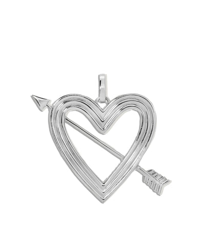 Groovy XL Heart + Arrow Sterling Silver Hinged Charm