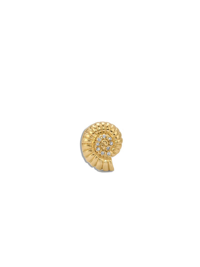 Groovy Diamond Seashell Yellow Gold Big Bead