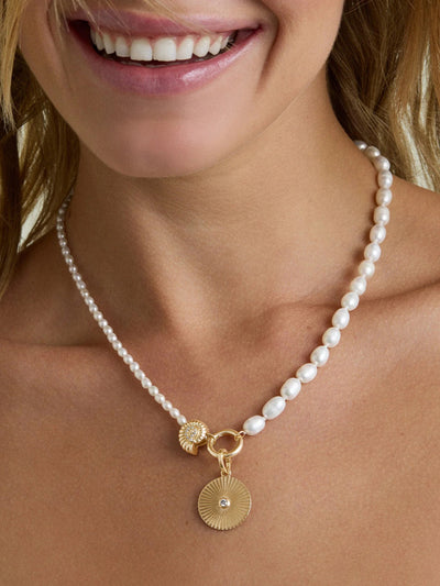 Groovy Diamond Seashell Yellow Gold Big Bead