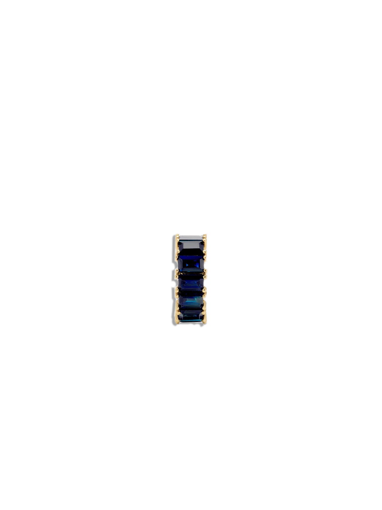 Blue Sapphire Baguette Yellow Gold Big Bead