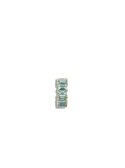Blue Topaz Baguette Yellow Gold Big Bead
