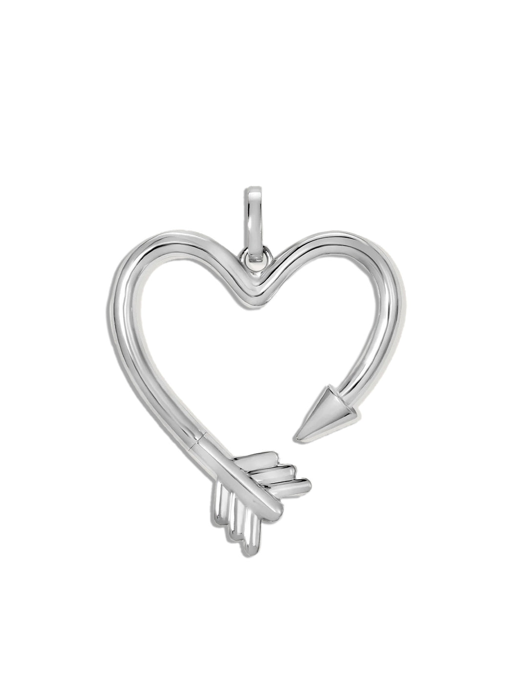 Arrow Heart Hinged Silver Charm