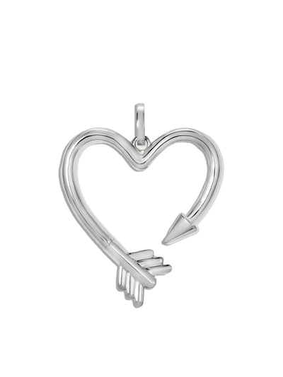 Arrow Heart Hinged Silver Charm
