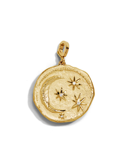 Diamond Large Cosmic Coin Yellow Gold Charm