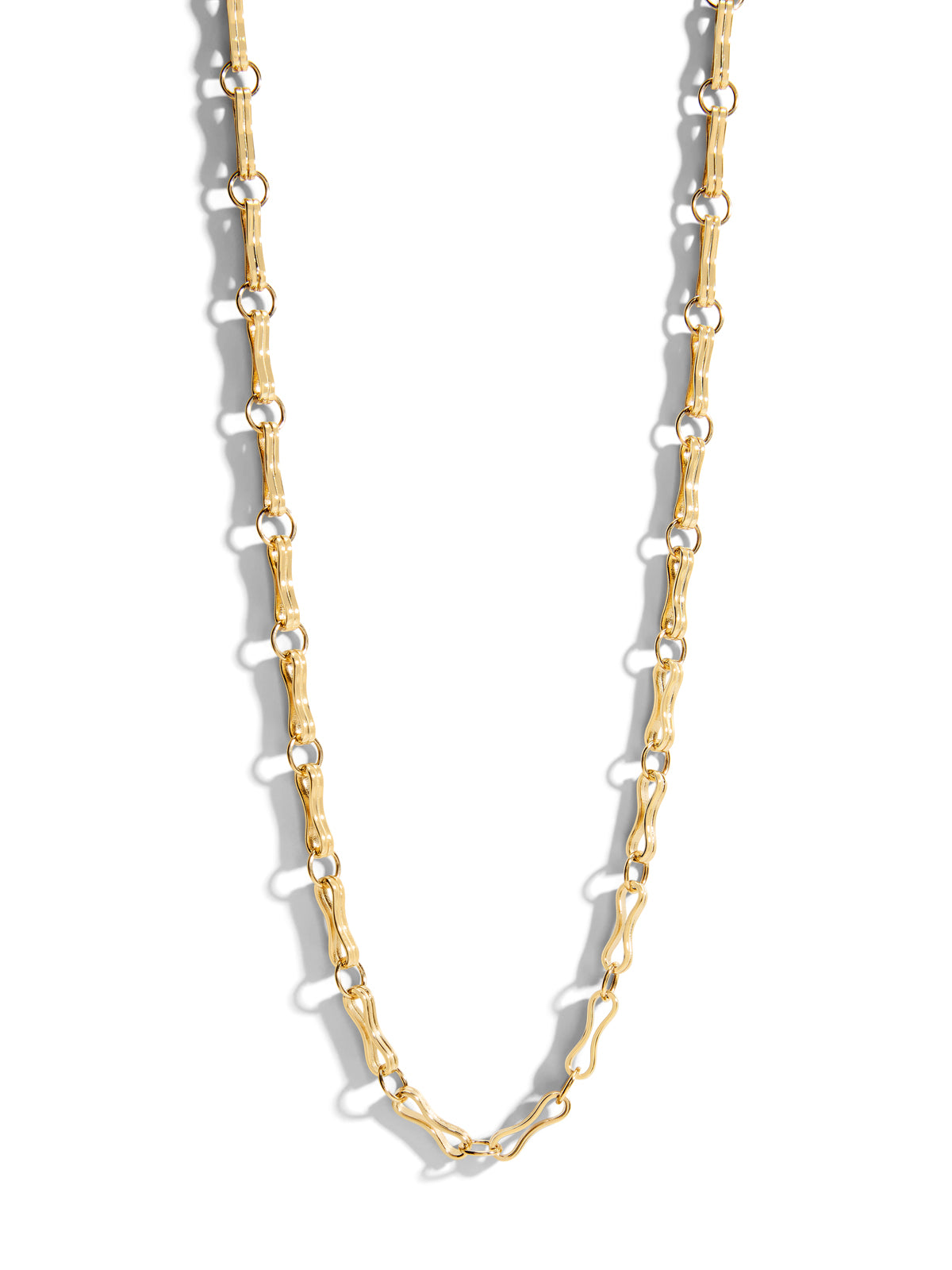 Large Motif Double Link Yellow Gold Chain Necklace