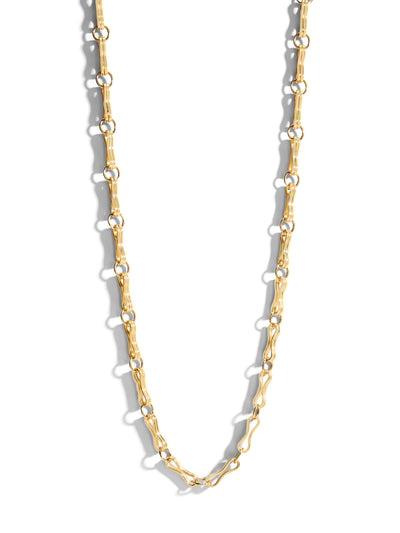 Large Motif Double Link Yellow Gold Chain Necklace