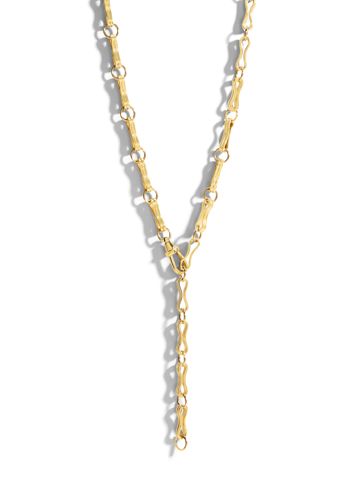 Large Motif Double Link Yellow Gold Chain Necklace