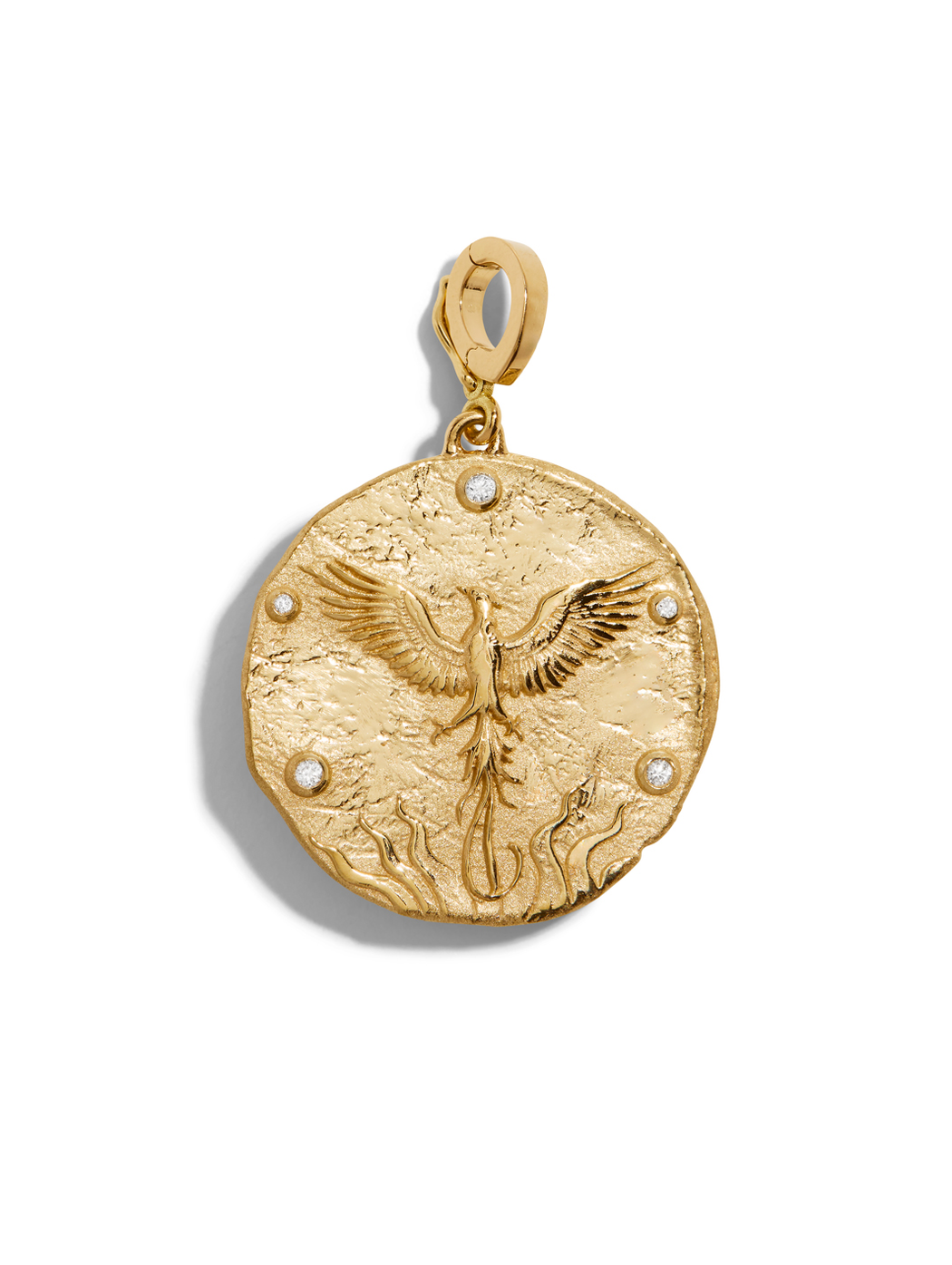 Revival Phoenix Rising Large Coin Yellow Gold Charm
