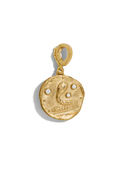 Renewal Serpent Small Coin Yellow Gold Charm