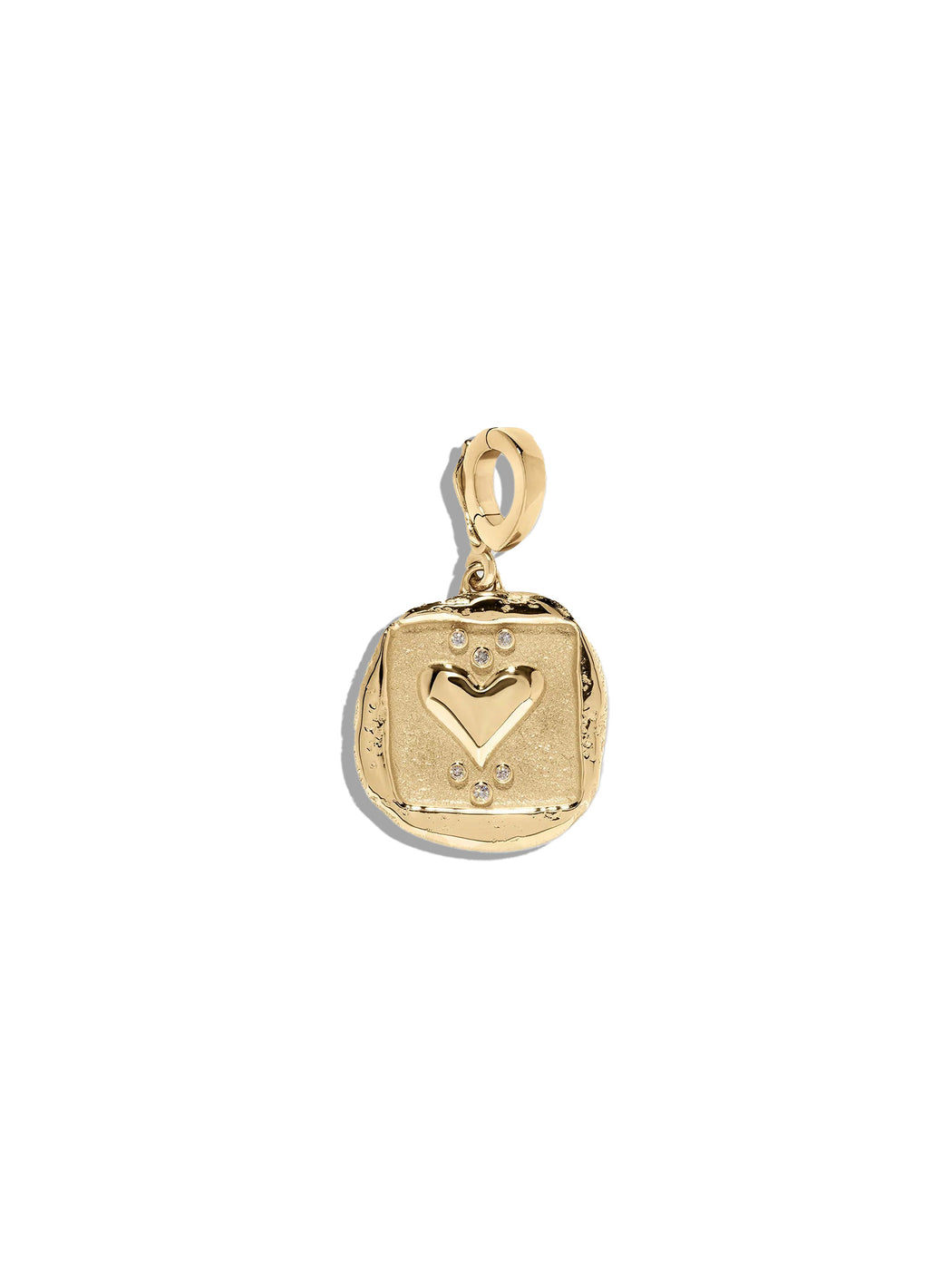 Amour Bare Heart Small Yellow Gold Coin Charm