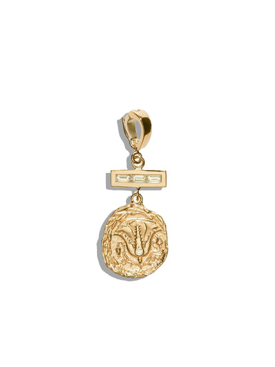 Triple Baguette Diamond Bar Small Of The Earth Coin Charm