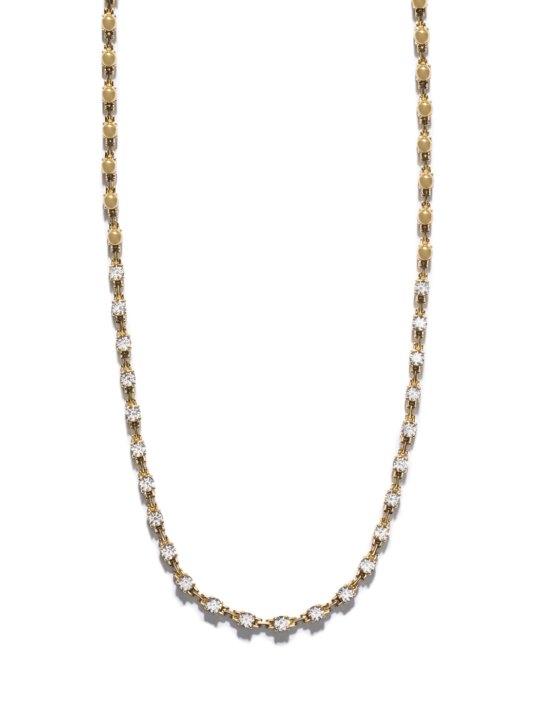 Pirouette Large Diamond Yellow Gold Tennis Necklace