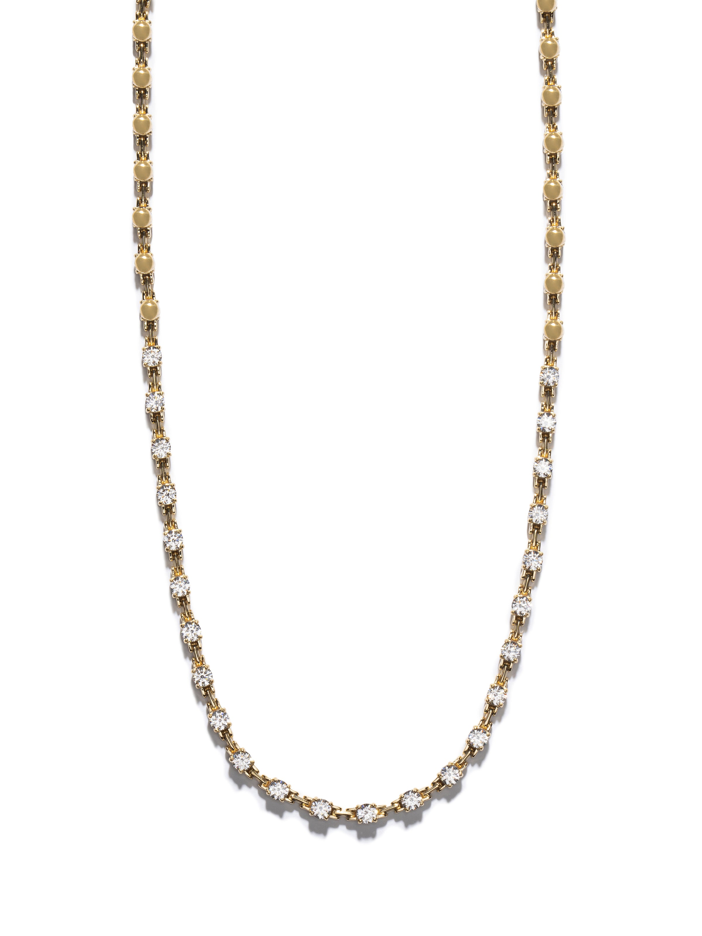 Pirouette Large Diamond Yellow Gold Tennis Necklace