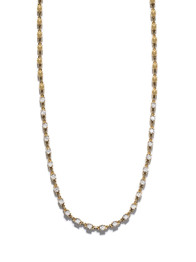 Pirouette Large Diamond Yellow Gold Tennis Necklace