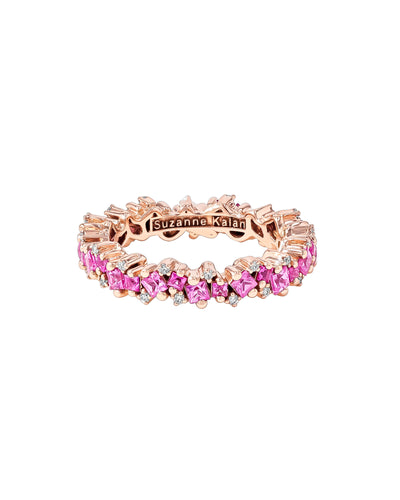 Princess Elsa Pink Sapphire Eternity Rose Gold Ring