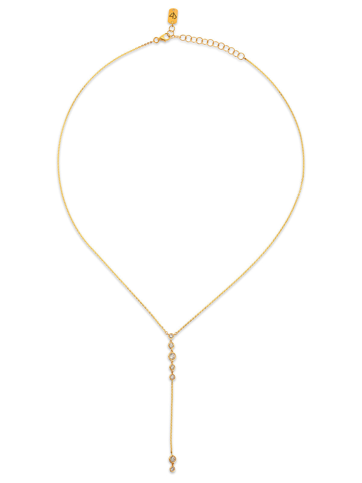 Diamond Bezel Starstruck Yellow Gold Lariat Necklace