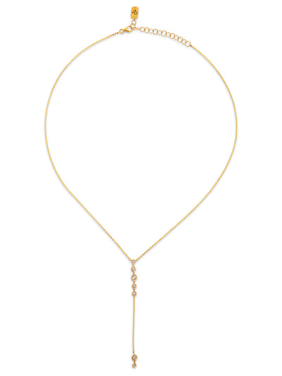 Diamond Bezel Starstruck Yellow Gold Lariat Necklace