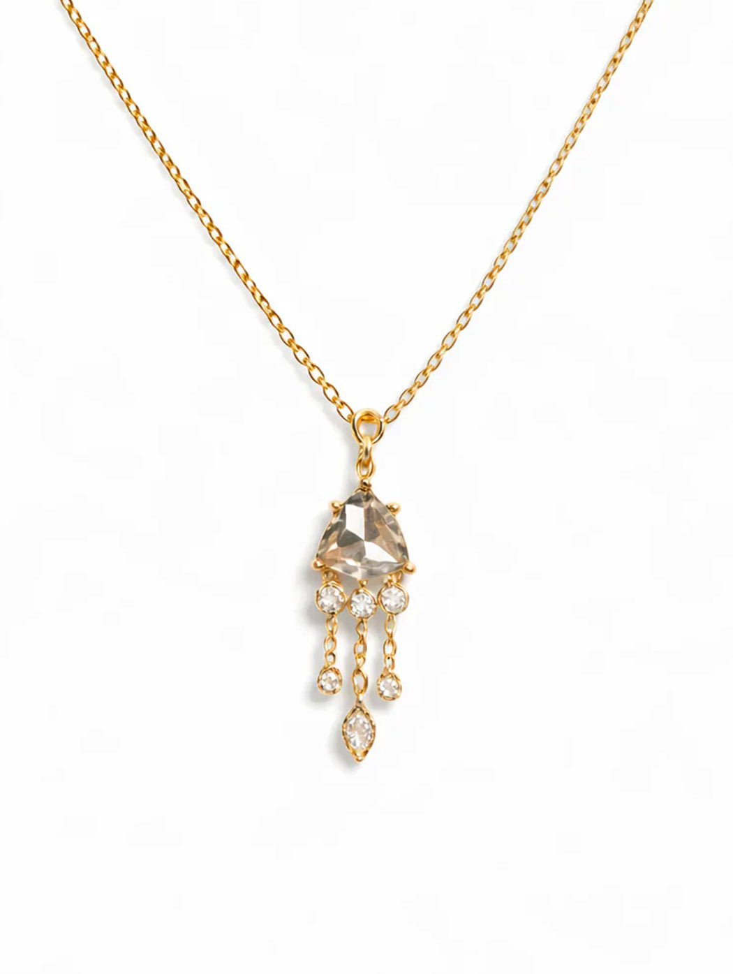 Grey Diamond & Diamond Jellyfish Yellow Gold Necklace