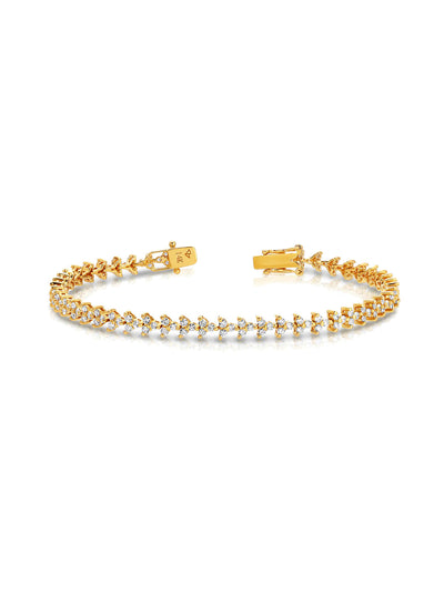 Mini Poppy Diamond Yellow Gold Bracelet