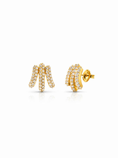 Diamond Serre Yellow Gold Earrings
